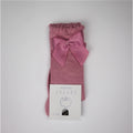 Kniekousje met strik oud roze