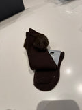 Kniekousjes met pompon bruin